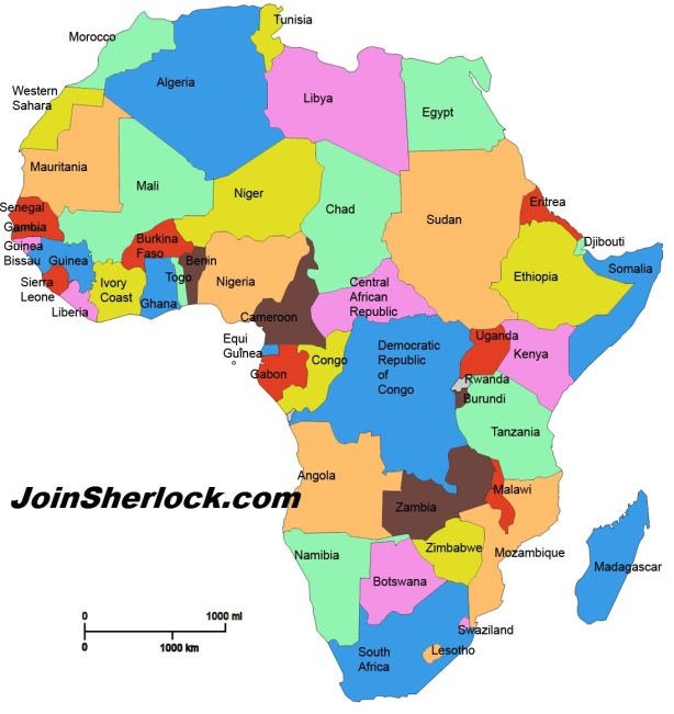 Africa-Countries-map-list